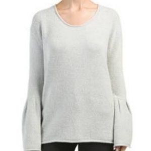 French connection oatmeal bell sleeve sweater wool boho